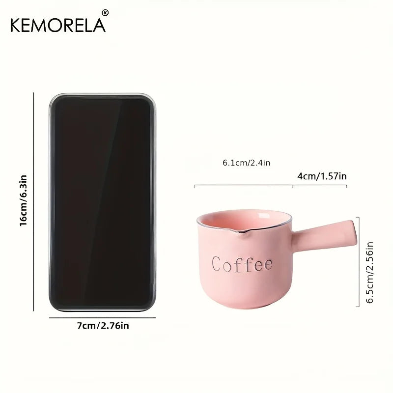 KEMORELA Ceramic Espresso Measuring Cup 3oz 90ml – Pink & Gray Ceramic Measuring Cup Axl