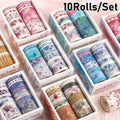 10-Piece Kawaii Washi Tape Set – Sea & Forest DIY Craft Series Decorative Washi Tape Axl Random color