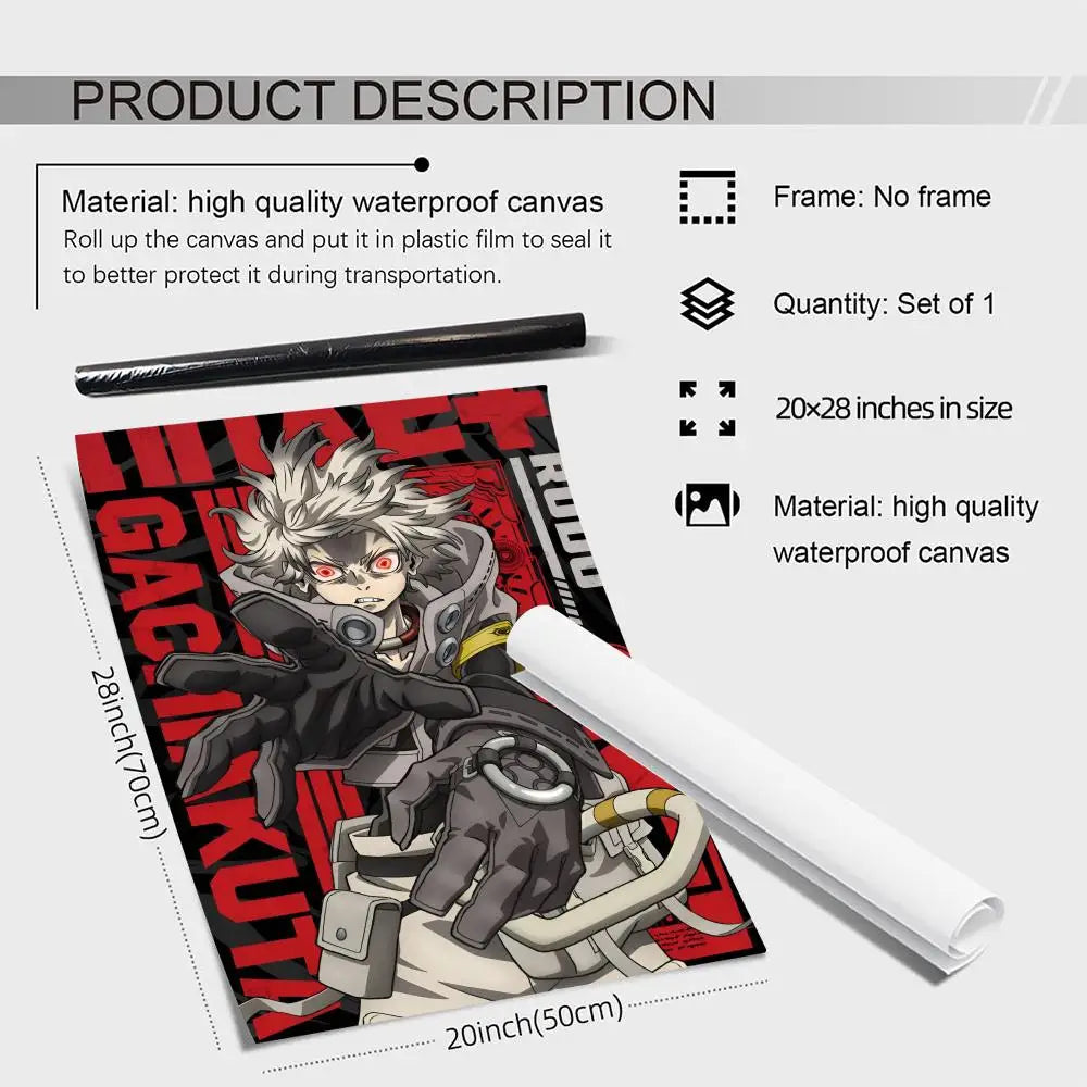 Gachiakuta Anime Canvas Poster | Frameless Wall Art Decor Canvas Wall Art Axl