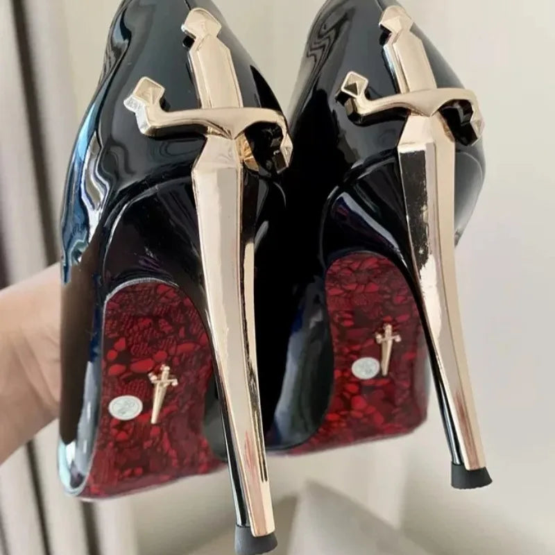 Women's Genuine Leather Stiletto Pumps | Pointed Toe High Heels Stiletto Pumps Axl