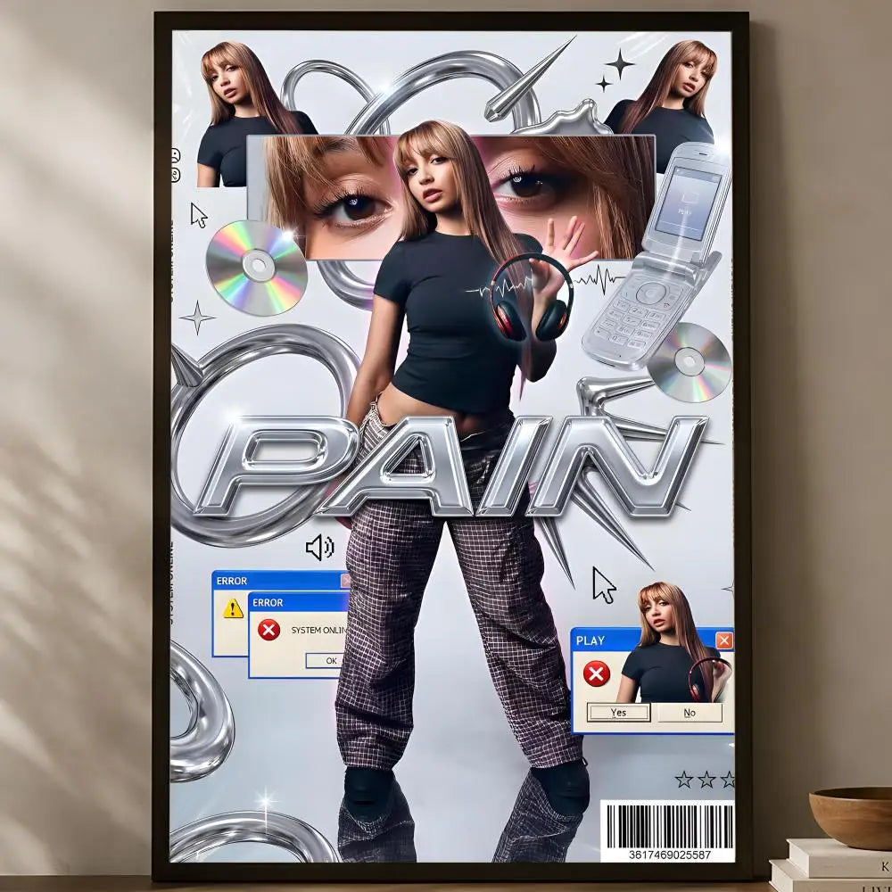 PinkPantheress HD Self-Stick PVC Wall Art Poster | Waterproof Wall Art Poster Axl White20 60X90cmNoframe