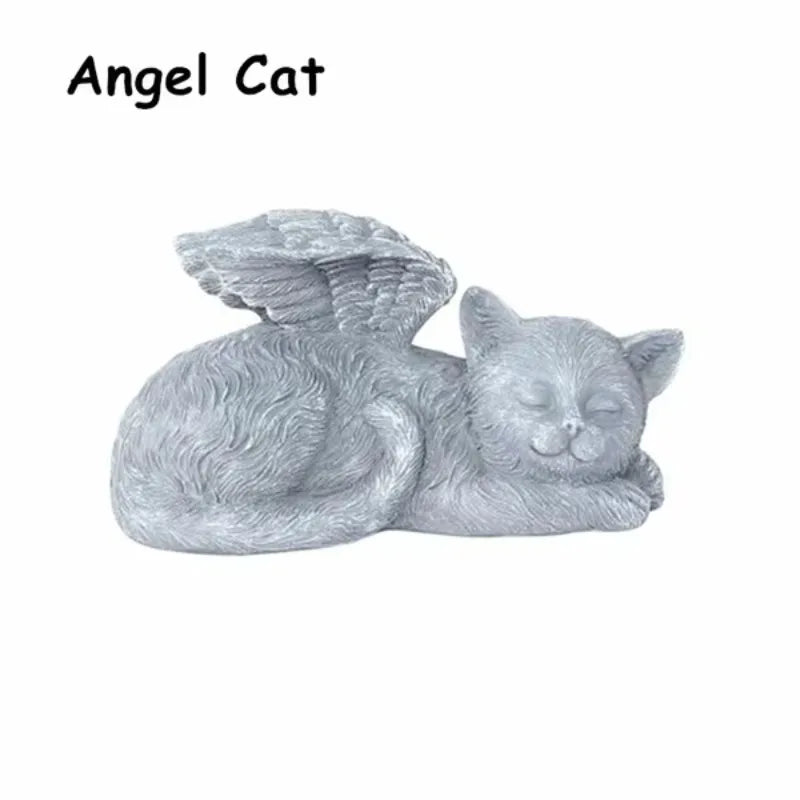 Resin Angel Dog & Cat Memorial Statue – Garden Keepsake Gift Garden Memorial Statue Axl