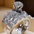 Huitan 2-Piece Cubic Zirconia Bridal Ring Set for Women Bridal Ring Set Axl Q032 6