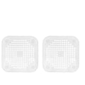 Silicone Shower Drain Hair Catcher & Sink Strainer Drain Hair Catcher Axl White 2PC