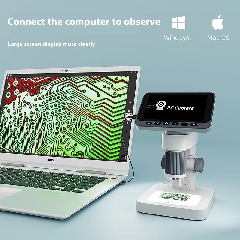 Portable Digital Microscope 4.5" IPS Screen 500x Magnification Digital Microscope Axl