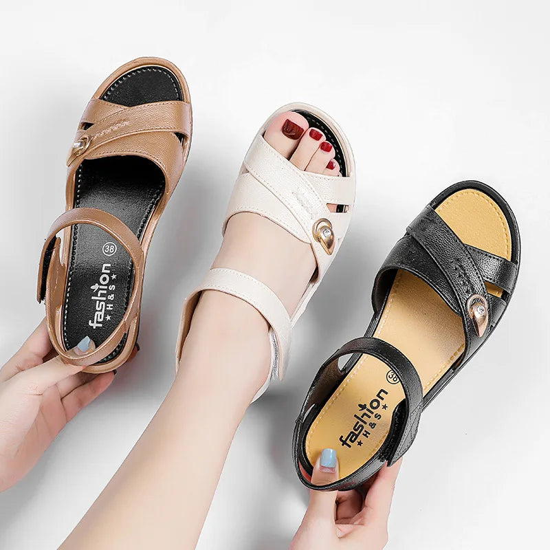 YBQJOO Women's Wedge Sandals – Mid Heel, Wide Fit EU 36–48 Wedge Sandals Axl