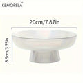 KEMORELA Glass Fruit Bowl with Feet – Striped Snack Tray Glass Fruit Bowl Axl 20CM