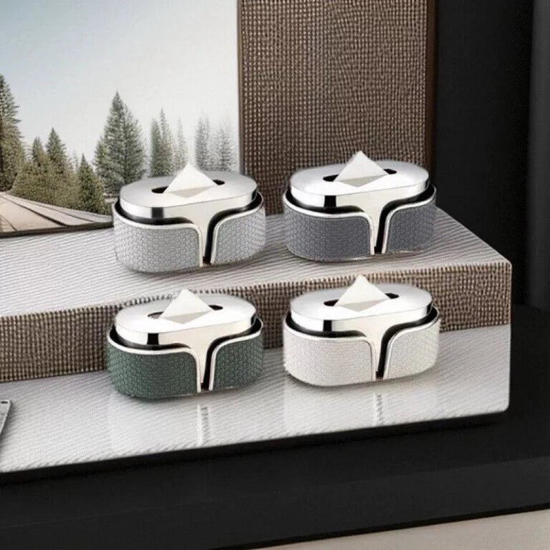 Luxury Stainless Steel & Leather Tissue Box | Modern Home Decor Luxury Tissue Holder Axl
