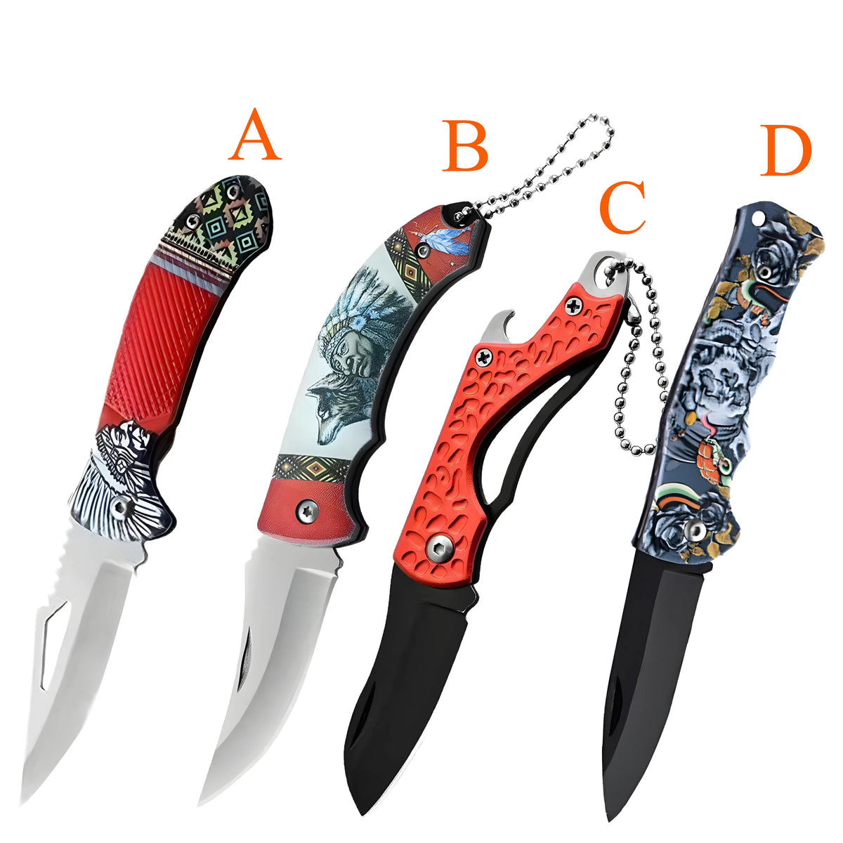 Folding Stainless Steel Paring Knife – Portable Kitchen Knife Folding Kitchen Knife Axl Folding Knife-4PCS