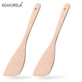 KEMORELA Wooden Non-Stick Spatula Set – Long Handle 1/2 PCS Wooden Spatula Set Axl 2PCS