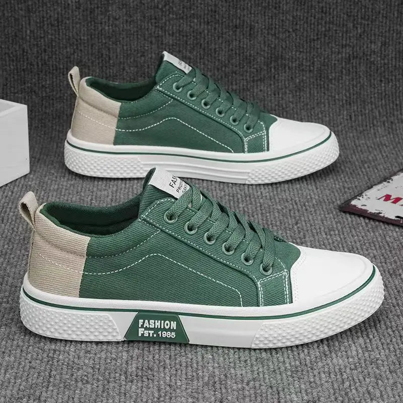 Men's Slip-On Knit Canvas Casual Shoes – Flexible & Breathable Men's Casual Loafers Axl Green 44