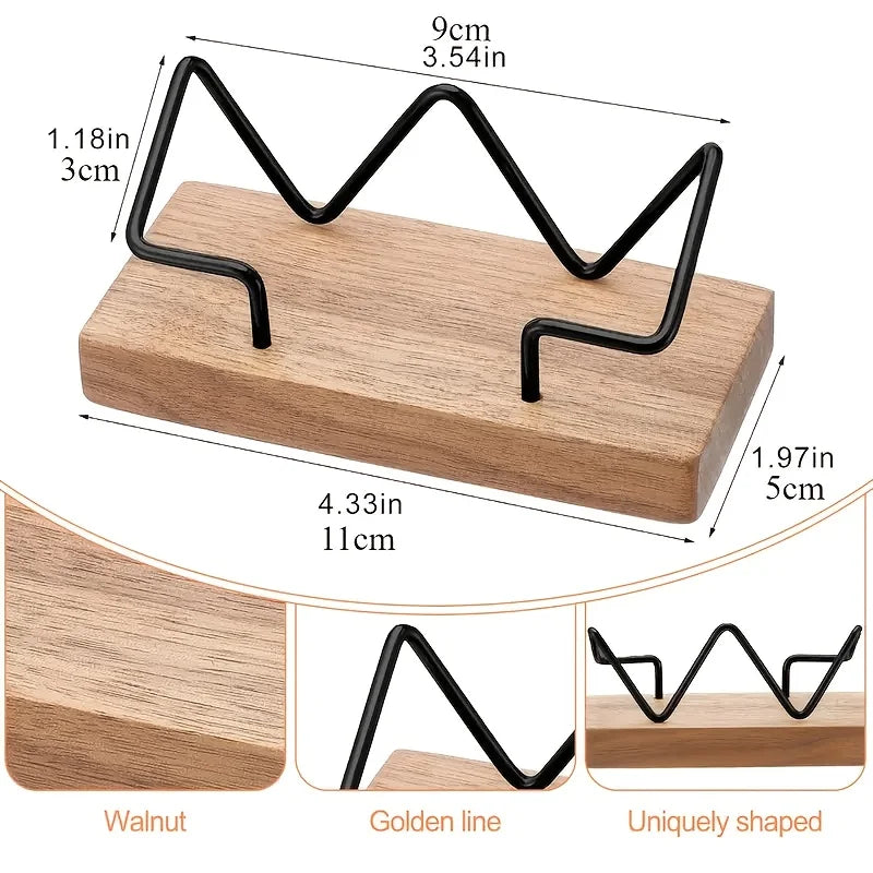 Wood Business Card Holder for Desk – Wooden Display Stand Business Card Holder Axl plum-1pc