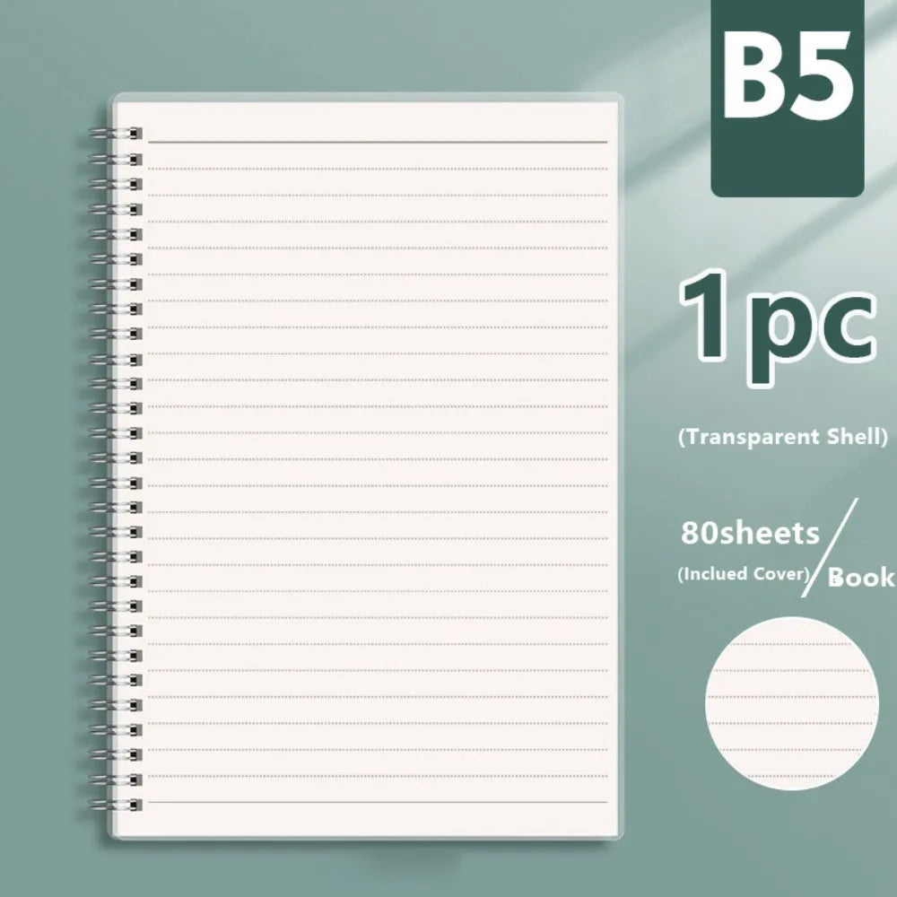 Coil Notebook A4/A5/A6/B5 – Grid, Blank & Lined Sketchbook Spiral Coil Notebook Axl B5 Horizontal Line