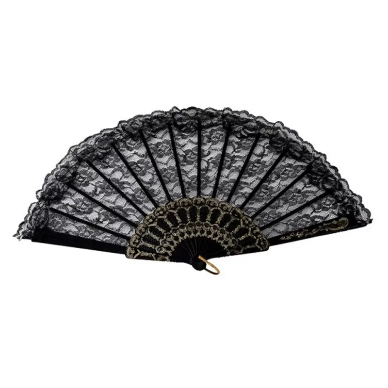 Vintage Lace Folding Fan – Chinese Japanese Art Decor Gift Decorative Folding Fan Axl