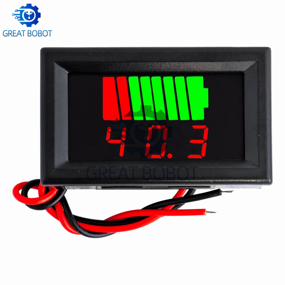 12V–60V Battery Capacity Meter | Blue LED Voltmeter Waterproof Battery Capacity Meter Axl