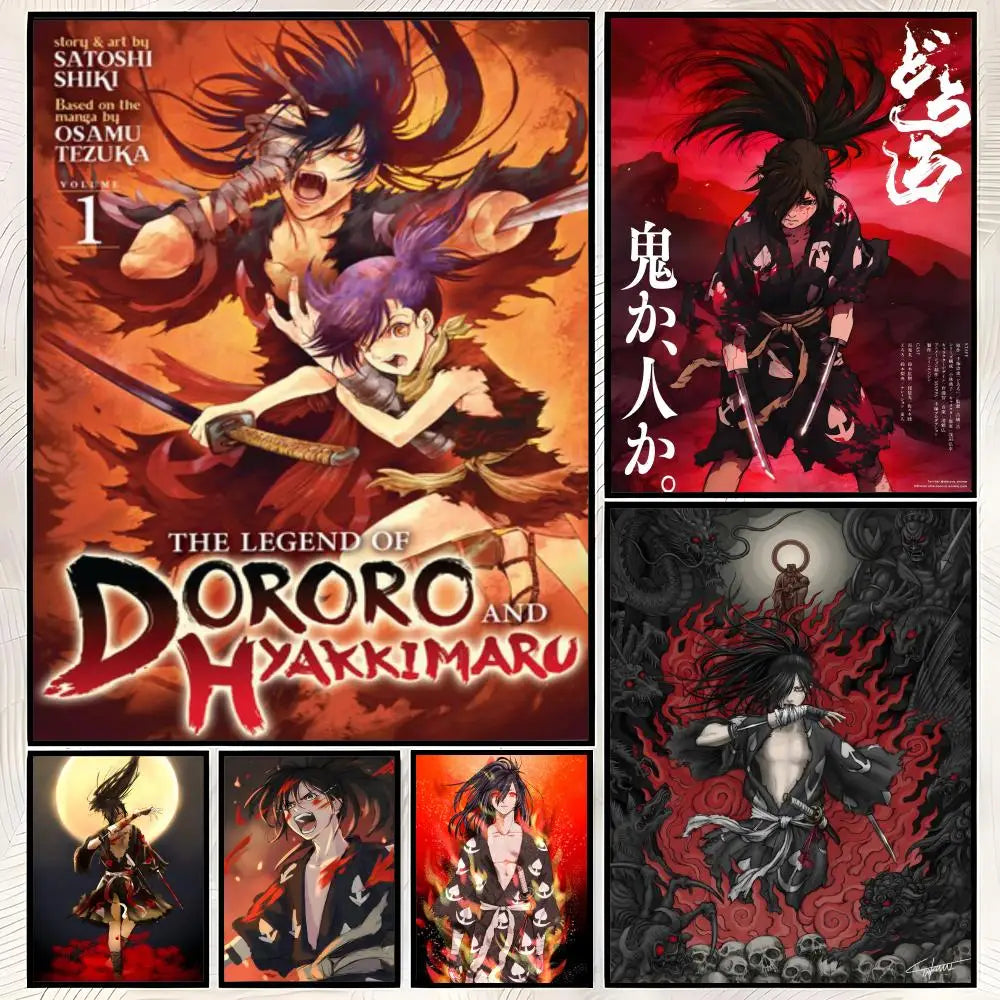 Dororo Anime Self-Stick PVC Wall Poster – HD Waterproof Art Anime Wall Poster Axl