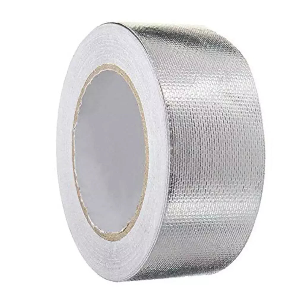 High-Temp Aluminum Foil Fiberglass Cloth Tape – Duct Repair Aluminum Foil Tape Axl Silver 5cm 20M