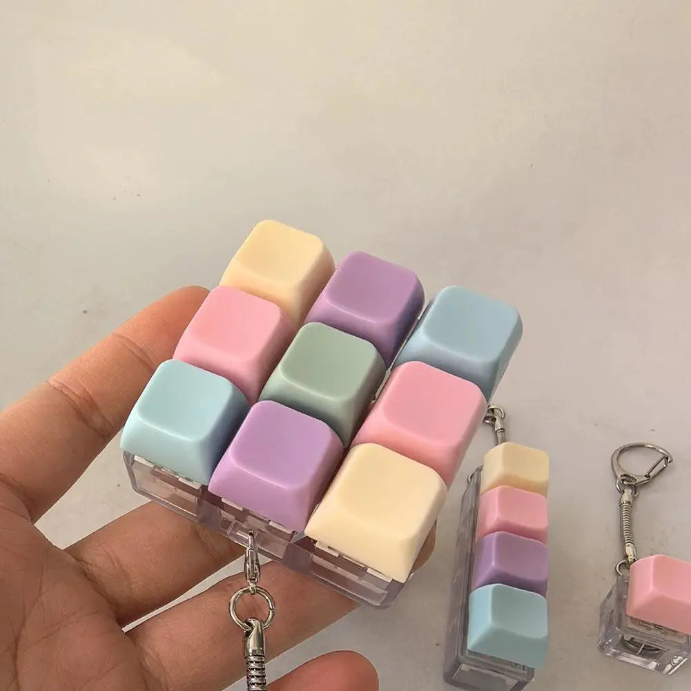 Mechanical Keyboard Fidget Clicker Keychain | 1/4/5/9 Button Fidget Clicker Keychain Axl