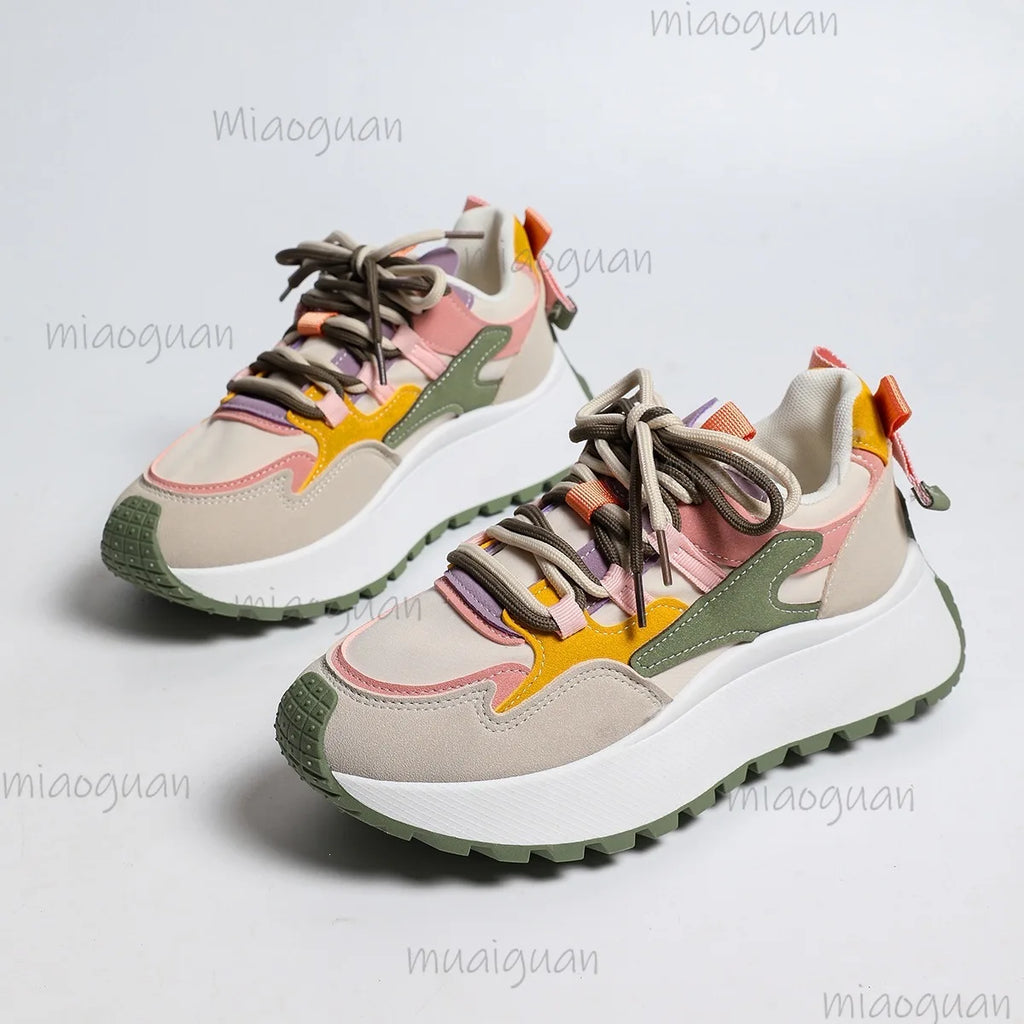 Women's Thick Sole Sneakers – Breathable Height Boost Casual Shoes Women's Platform Sneakers Axl
