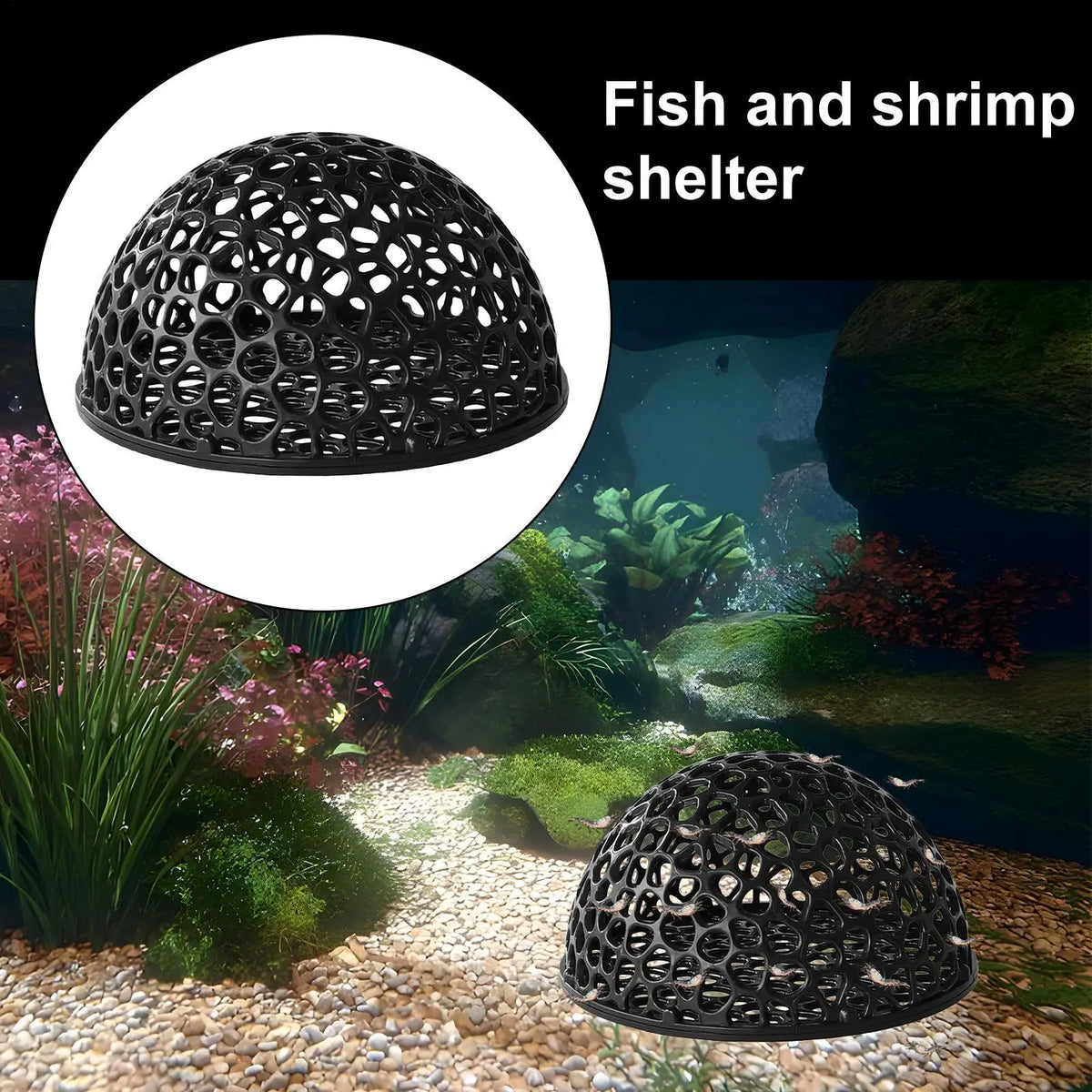 Aquarium Shrimp Cave Hide – Fish & Shrimp Hollow Shelter Aquarium Cave Hide Axl