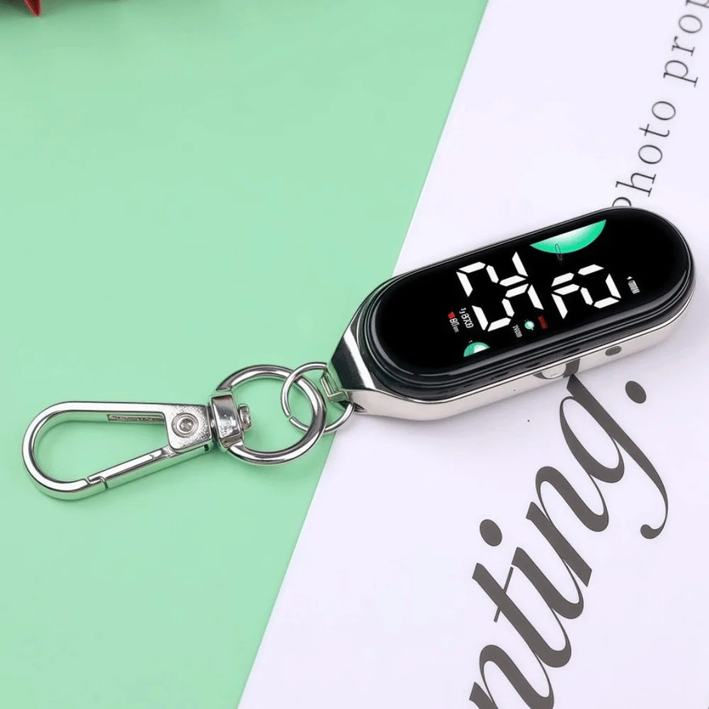 LED Digital Hanging Pocket Watch with Night Light Display Digital Pocket Watch Axl A-Silver
