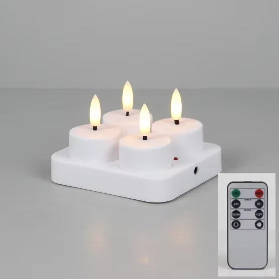 LED Rechargeable Flameless Tea Light Candles – 4/6/8 Pack LED Flameless Candles Axl 4Pcs