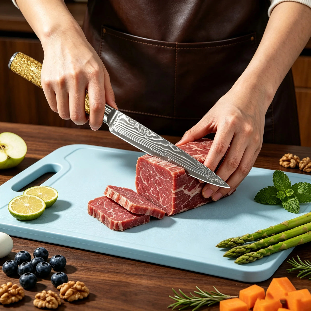 67-Layer Damascus Steel Chef & Paring Knife | Kitchen Essential Damascus Kitchen Knife Axl