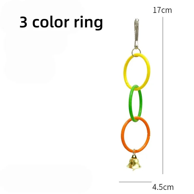 Colorful Hanging Ring Toy for Birds – Cage Swing & Climb Bird Cage Toy Axl 3 color ring