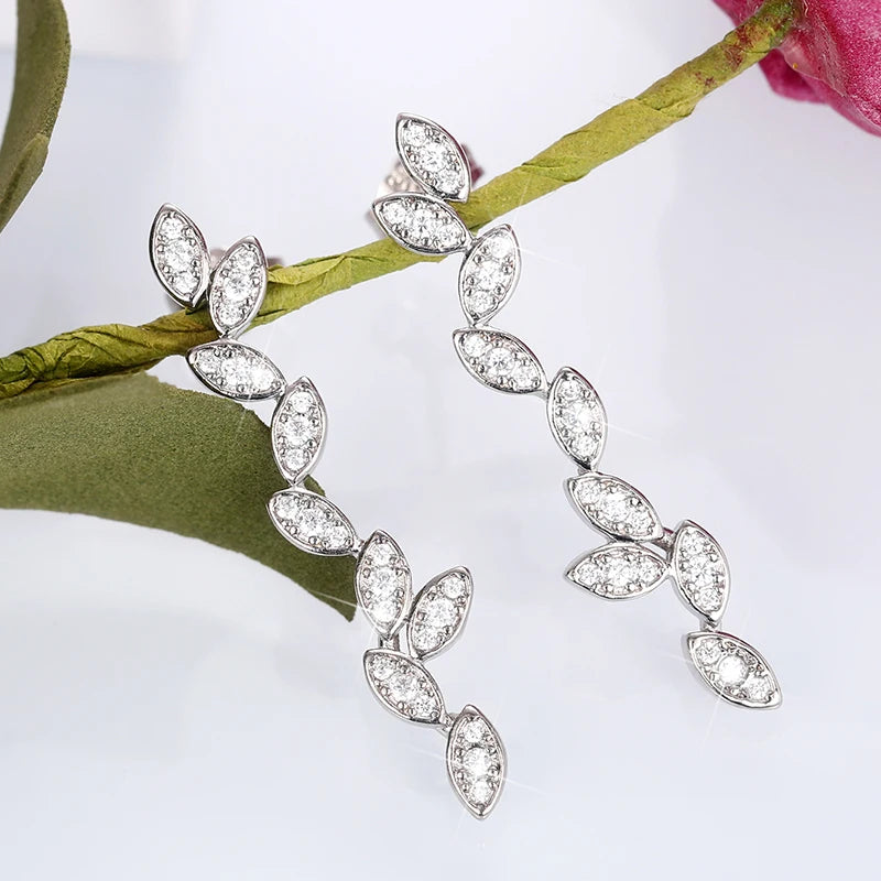 Huitan CZ Crystal Geometric Drop Earrings | Bridal Jewelry CZ Drop Earrings Axl