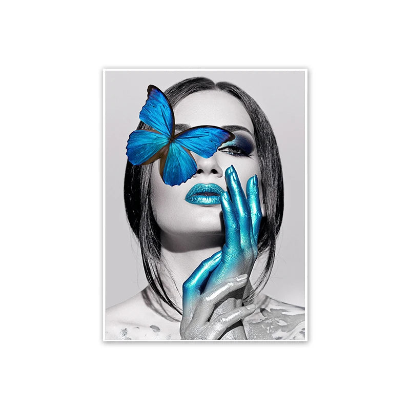 Women Butterfly Floral Wall Art Poster – Modern Home Décor Wall Art Poster Axl