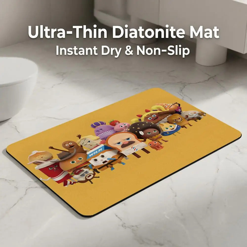 Cartoon Diatomite Bath Mat – Quick Dry Anti-Slip Floor Mat Diatomite Bath Mat Axl