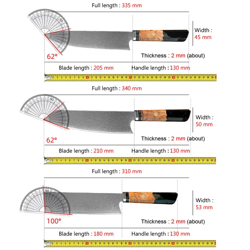 InLeung 67-Layer Damascus VG10 Japanese Chef Knife – 20.5cm Damascus Chef Knife Axl