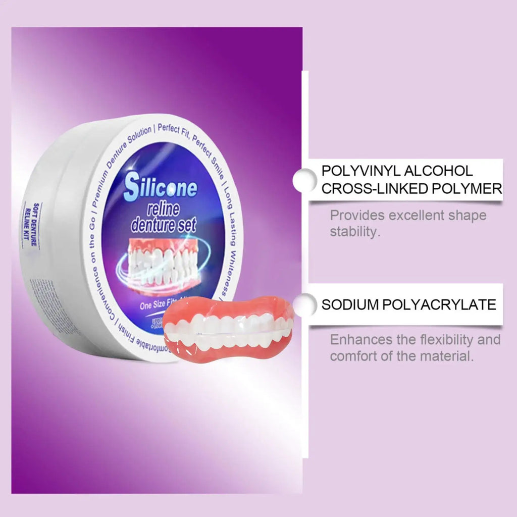 Silicone Denture Reliner Kit – Custom Fit Upper & Lower Braces Denture Reliner Kit Axl