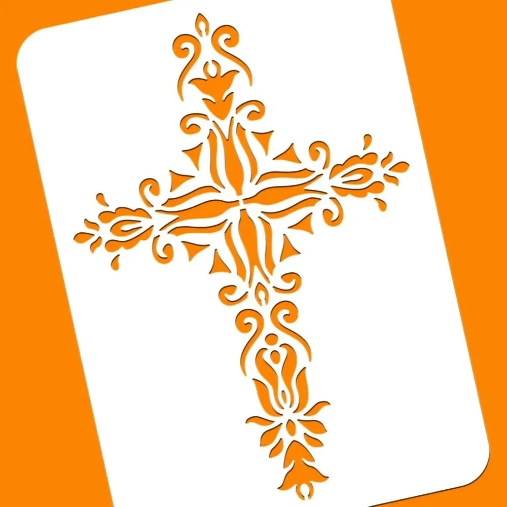 Crucifix Cross Painting Stencil 8.3x11.7" | DIY Scrapbooking Craft Stencil Axl