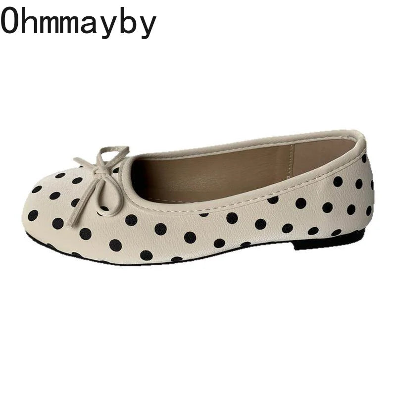 Polka Dot Mary Jane Flats – Women's Slip-On Ballet Shoes Mary Jane Flats Axl
