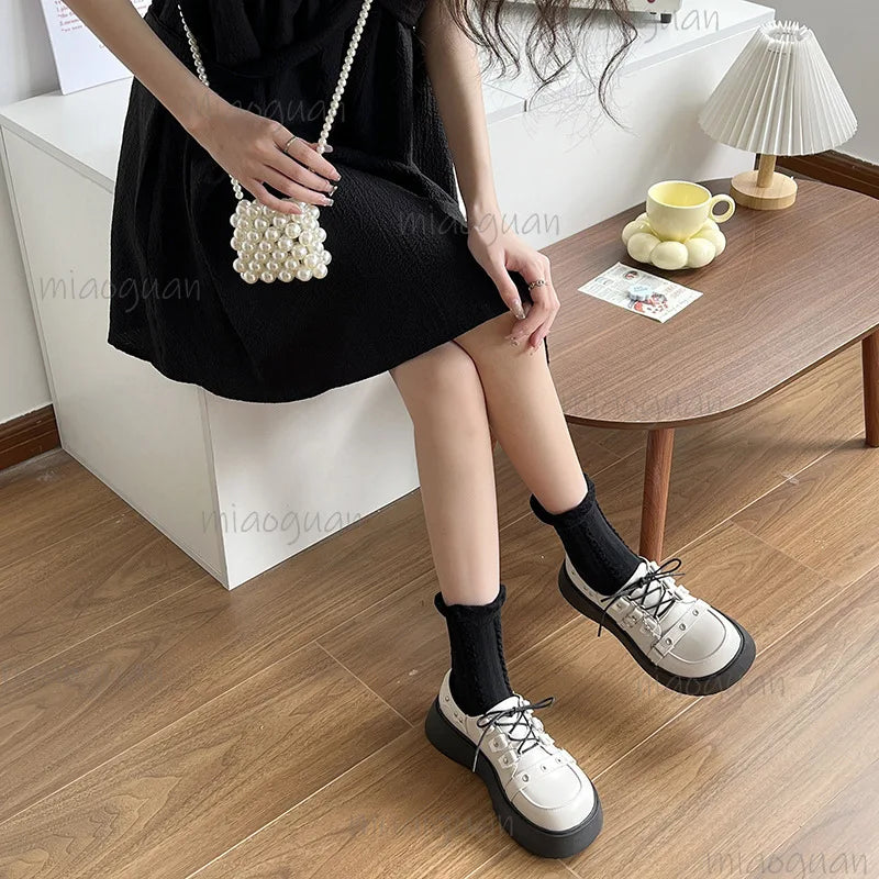 Japanese Lolita Chunky Platform Mary Jane Shoes 5CM Wedge Platform Mary Janes Axl