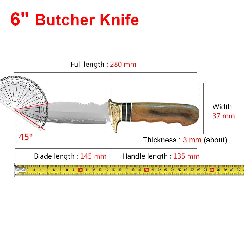 InLeung Damascus Steel Boning Knife – Handmade Wood Handle Damascus Kitchen Knife Axl