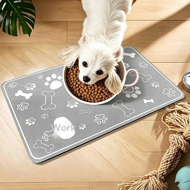 Diatomaceous Earth Pet Placemat – Non-Slip Quick-Dry Food Mat Pet Feeding Mat Axl