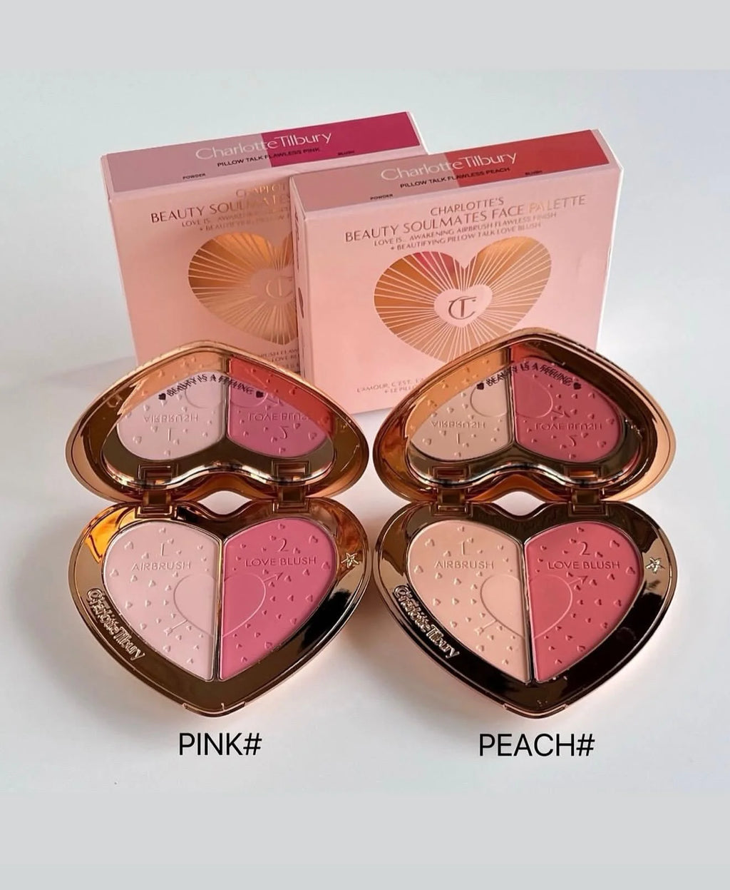 Charlotte Tilbury Air Cushion Blush – Shimmer Two-Tone Heart Compact Powder Blush Compact Axl