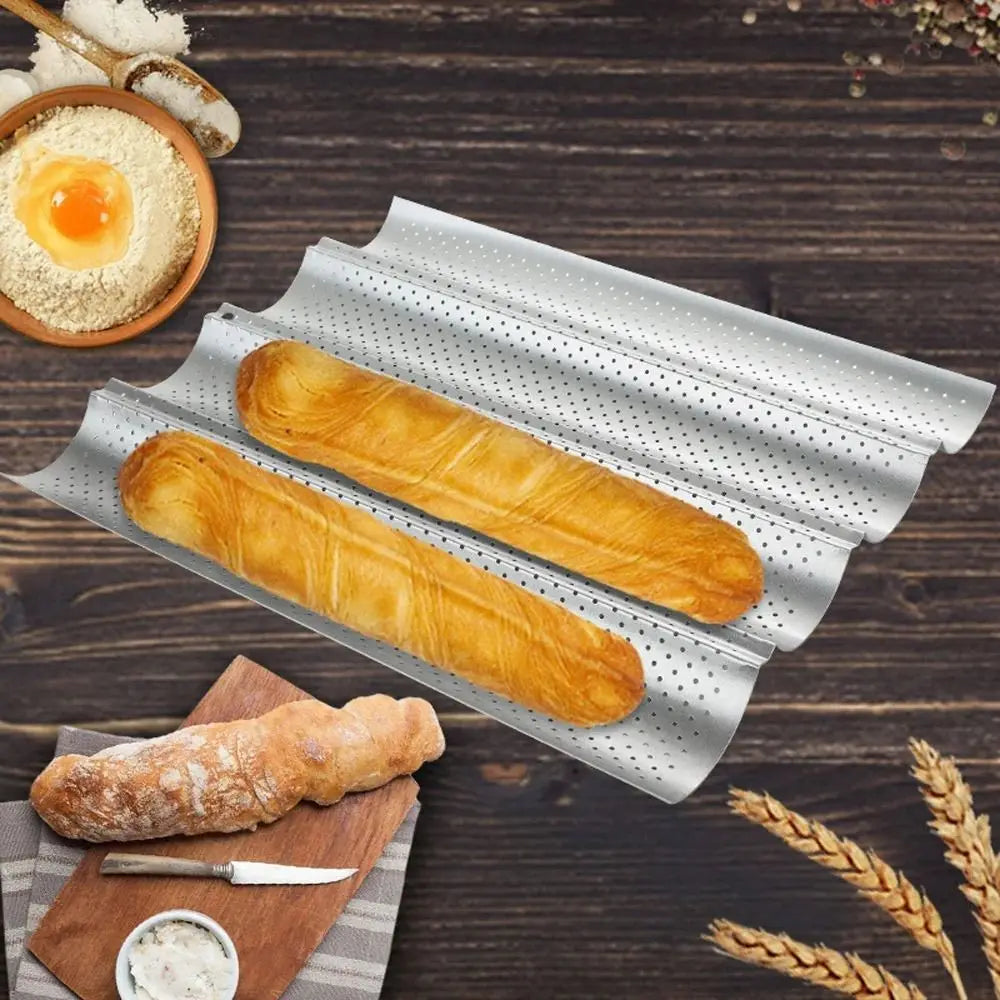 Nonstick Baguette Pan – 2 or 4 Groove French Bread Baking Mold Baguette Baking Pan Axl