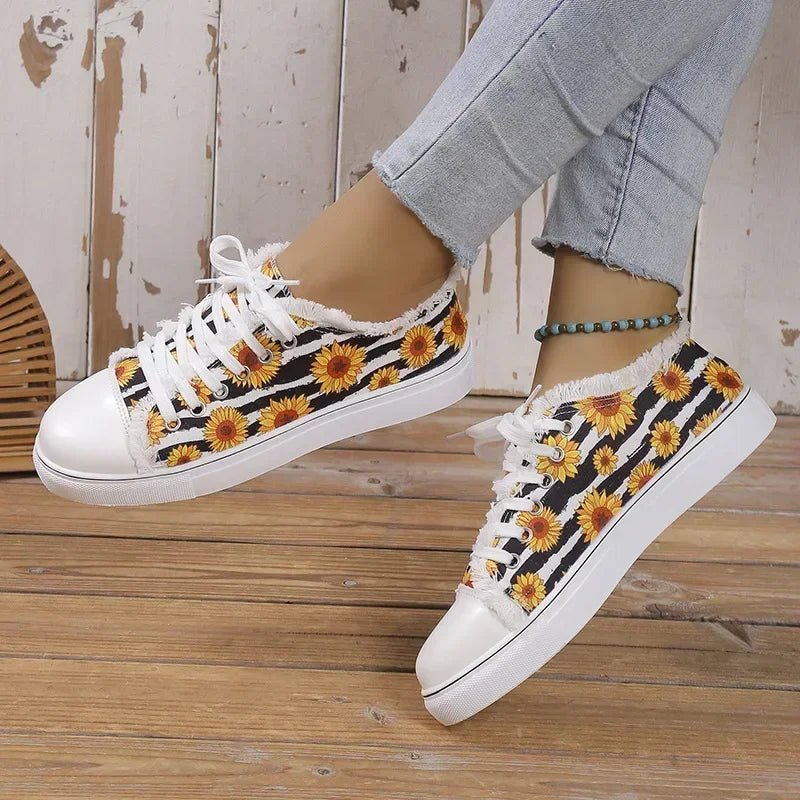 Women's Breathable Lace-Up Fashion Sneakers | Flat Running Shoes Women's Sneakers Axl