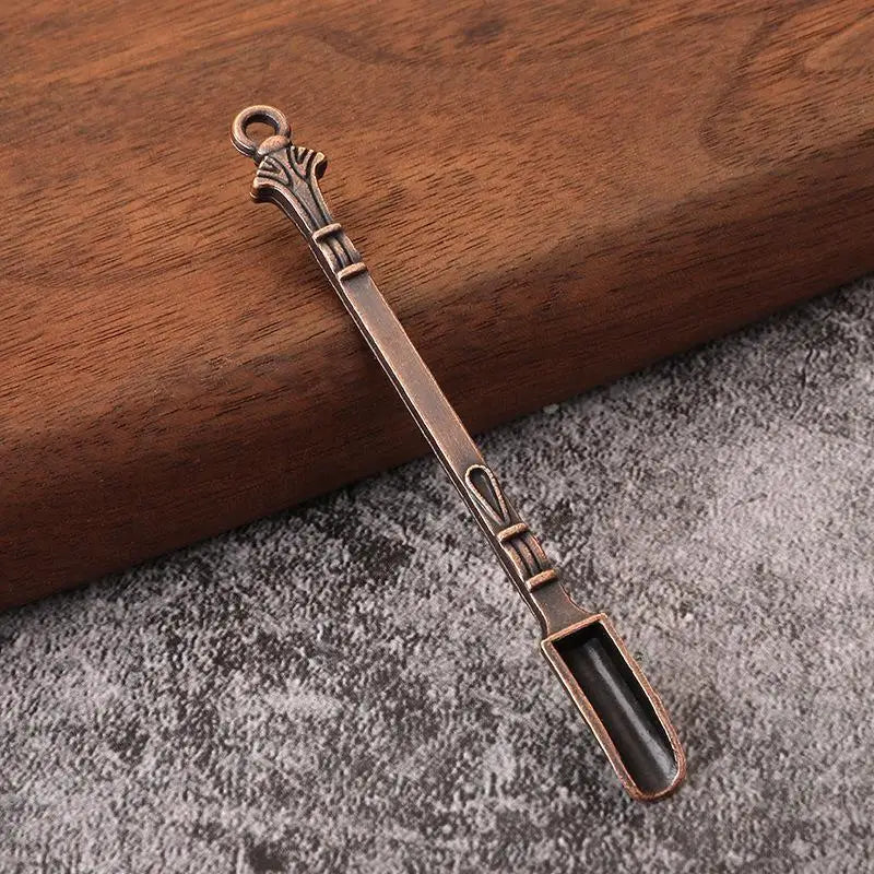 Vintage Zinc Alloy Mini Scoop – Engraved Powder Measuring Spoon Mini Measuring Scoop Axl B