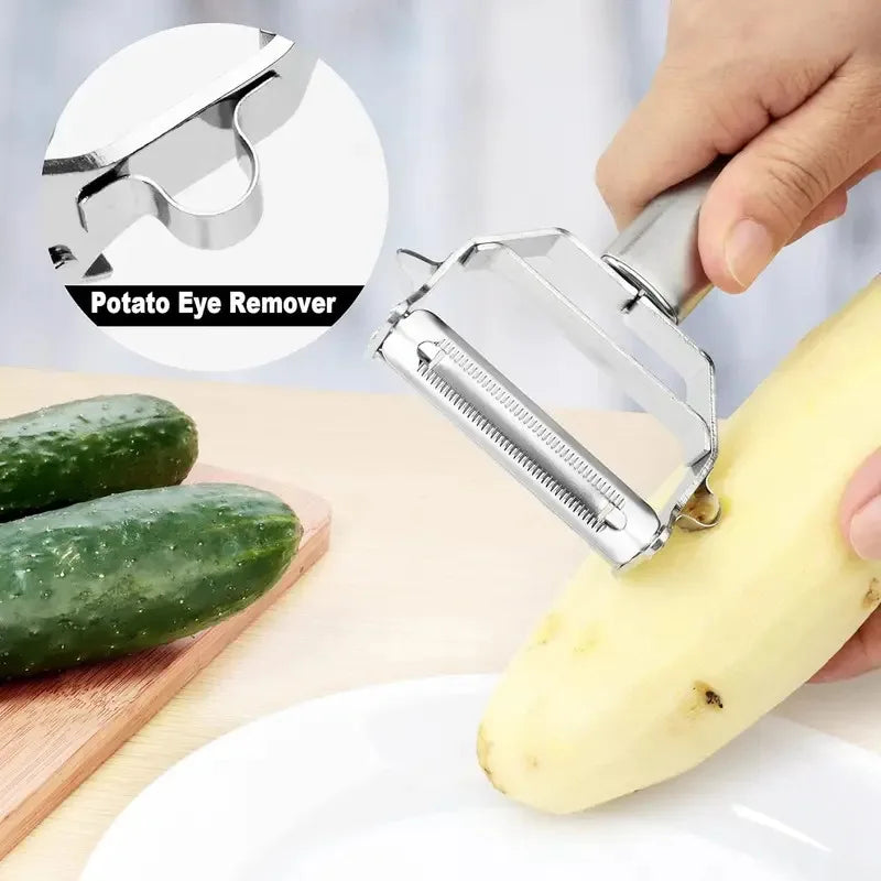 4-in-1 Stainless Steel Vegetable Peeler & Grater Kitchen Tool Vegetable Peeler Axl