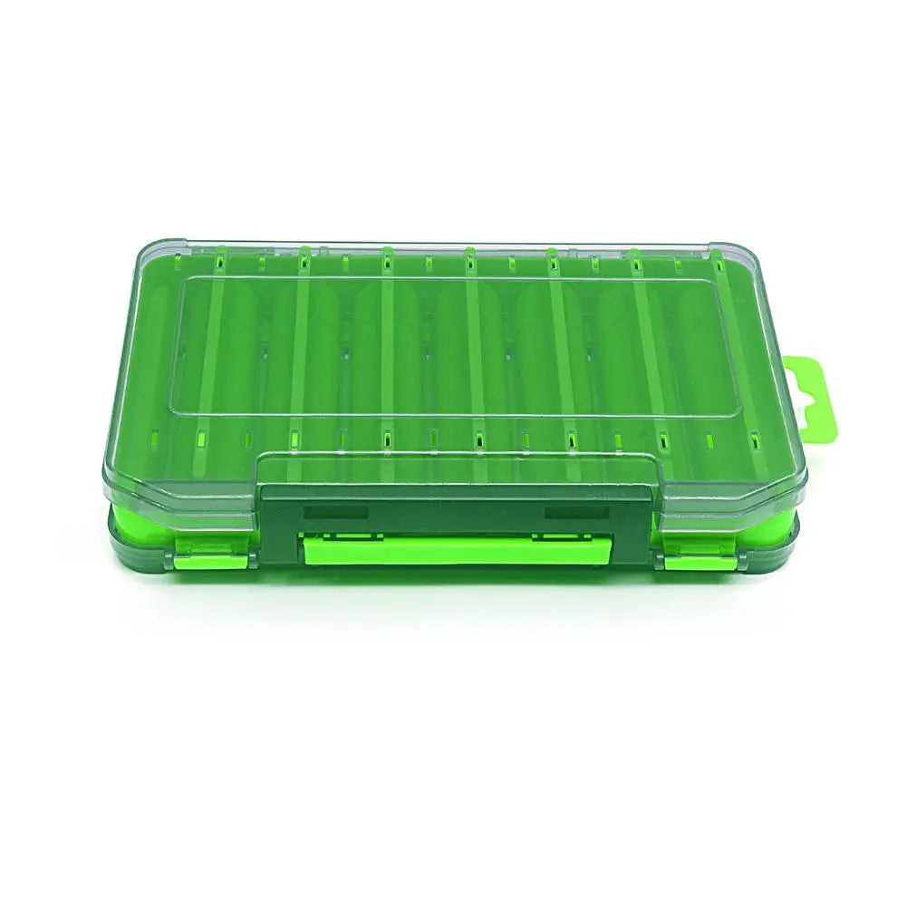 Double-Sided Fishing Tackle Box – Portable Bait Storage Case Fishing Tackle Box Axl Green S