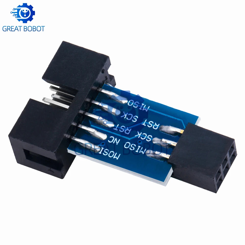 10-Pin to 6-Pin ISP Adapter Board for AVRISP, USBASP & STK500 ISP Adapter Board Axl