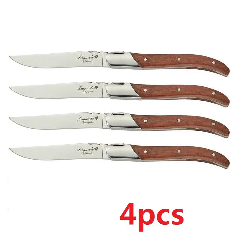 Laguiole Steak Knives Rosewood Handle Set 2–10 Pcs | 8.25" Steak Knife Set Axl 4 Pcs knife