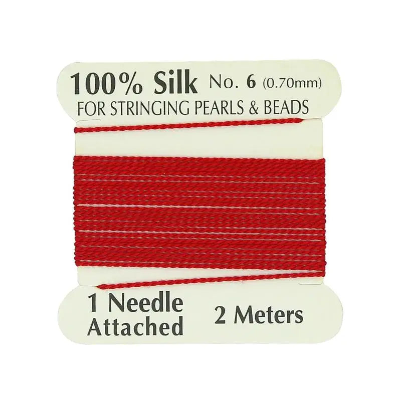 0.8mm Natural Silk Cord 2M – Multicolor DIY Jewelry Making Jewelry Making Cord Axl Red