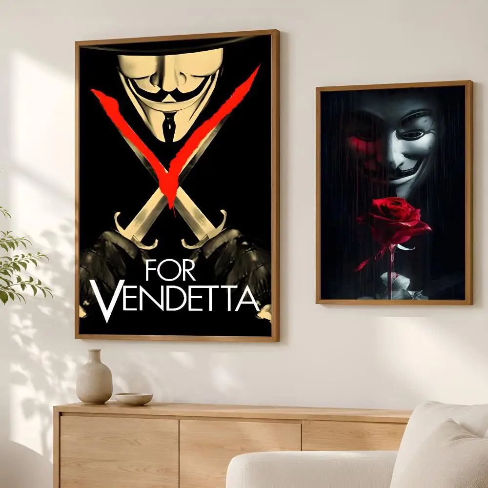 V for Vendetta Self-Stick HD PVC Wall Poster – Waterproof Wall Art Poster Axl