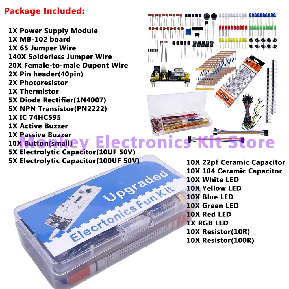 Arduino R3 Starter Kit – Breadboard, LEDs, Jumpers & Resistors Electronics Starter Kit Axl