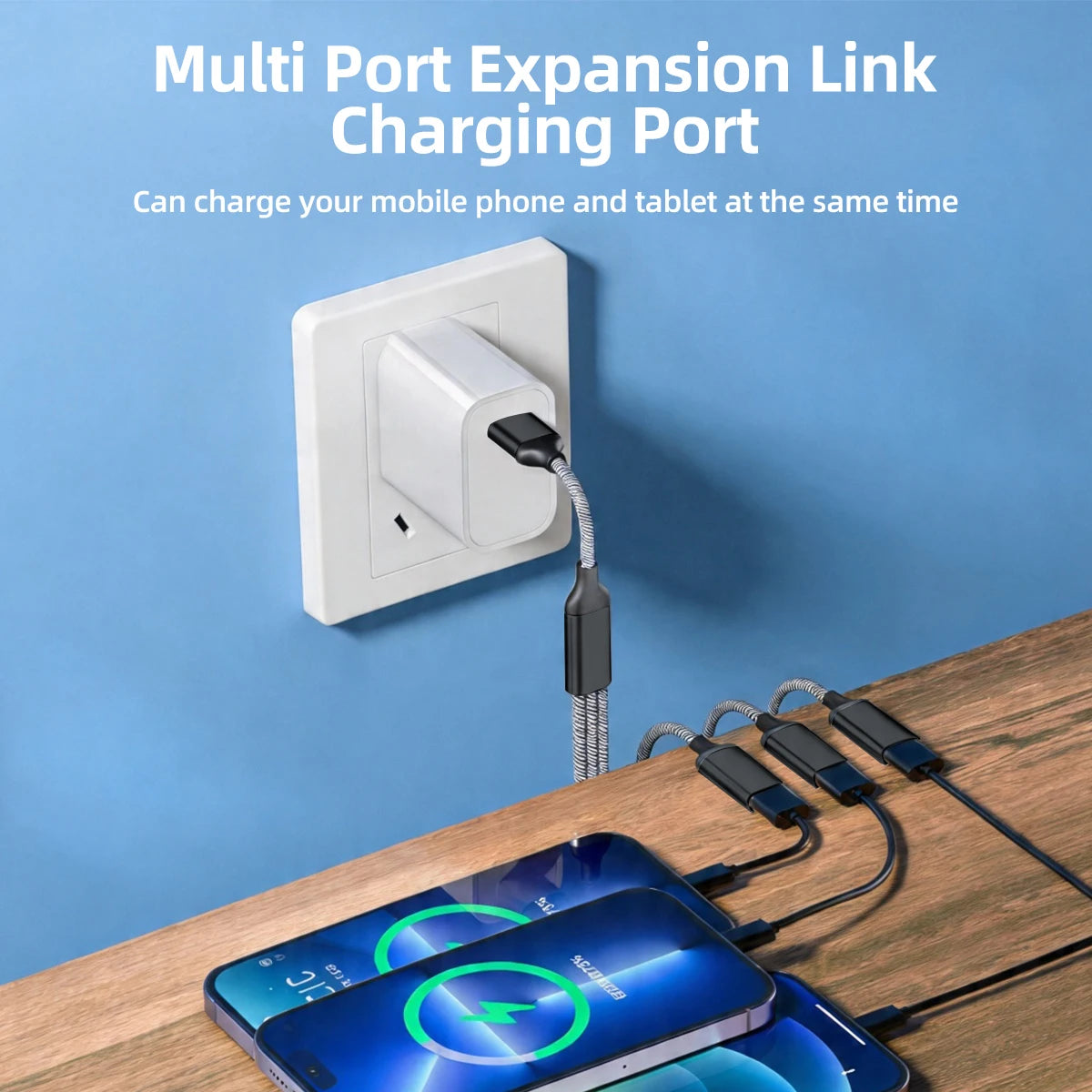 3-in-1 USB-A & Type-C Splitter Cable Hub Adapter 28cm USB Hub Adapter Axl
